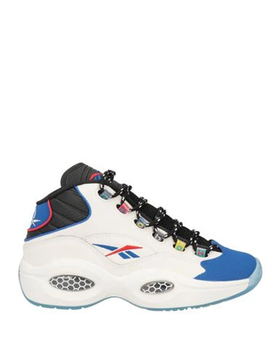 Reebok Man Sneakers Blue Size 8 Soft Leather, Textile Fibers