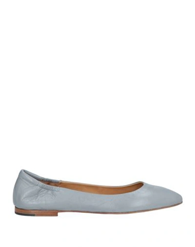 Pomme D'or Woman Ballet Flats Grey Size 7.5 Soft Leather In Grey