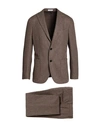 Boglioli Man Suit Khaki Size 44 Virgin Wool In Beige