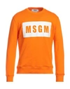 Msgm Man Sweatshirt Orange Size L Cotton