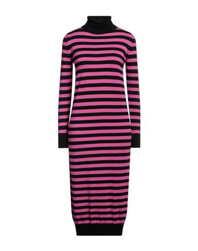 Vanessa Scott Woman Midi Dress Fuchsia Size S/m Viscose, Polyester, Polyamide In Pink