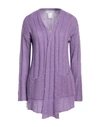 Kaos Woman Cardigan Light Purple Size M Mohair Wool, Acrylic, Polyamide