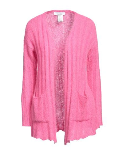 Kaos Woman Cardigan Fuchsia Size S Mohair Wool, Acrylic, Polyamide In Pink