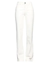 Caractere Caractère Woman Pants Ivory Size 32 Cotton, Modal, Elastane In White