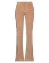 Caractere Caractère Woman Pants Camel Size 32 Cotton, Modal, Elastane In Beige