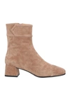 Bibi Lou Woman Ankle Boots Light Brown Size 11 Soft Leather In Beige