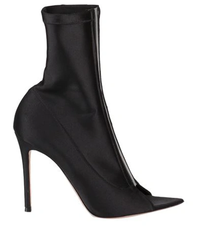 Gianvito Rossi Woman Ankle Boots Black Size 8 Textile Fibers, Pvc - Polyvinyl Chloride