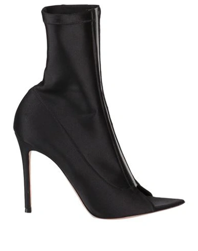 Gianvito Rossi Woman Ankle Boots Black Size 6.5 Textile Fibers, Pvc - Polyvinyl Chloride