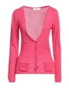 Della Ciana Woman Cardigan Fuchsia Size 10 Cashmere In Pink