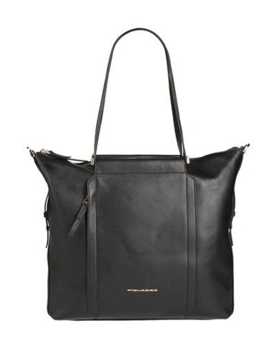 Piquadro Woman Shoulder Bag Black Size - Bovine Leather, Eva (ethylene - Vinyl - Acetate), Nylon, Po