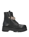 Baldinini Woman Ankle Boots Black Size 11 Calfskin In Black