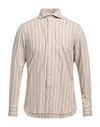 Finamore 1925 Man Shirt Sand Size 15 ½ Cotton, Lyocell In Beige