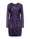 Miss Unike Woman Mini Dress Purple Size 8 Polyester, Elastane In Purple