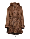 High Woman Coat Camel Size 14 Cotton In Beige