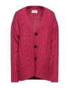 Ami Alexandre Mattiussi Woman Cardigan Fuchsia Size L Virgin Wool In Pink