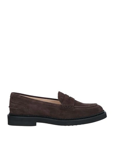 Tod's Woman Loafers Dark Brown Size 6.5 Soft Leather