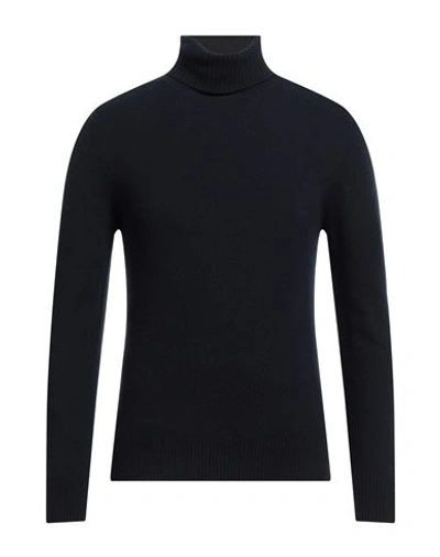 Paolo Pecora Man Turtleneck Midnight Blue Size Xl Virgin Wool In Black