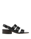 Ferragamo Woman Sandals Black Size 10 Bovine Leather In Black