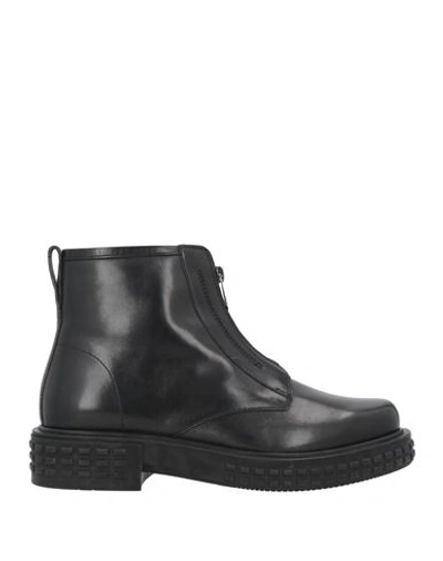 Ferragamo Panelled Leather Lace-up Boots In Black
