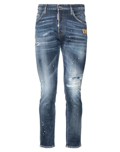 Dsquared2 Man Denim Pants Blue Size 40 Cotton, Elastane