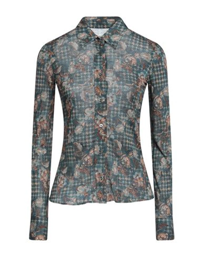 Caliban Woman Shirt Slate Blue Size 6 Modal, Wool In Blue