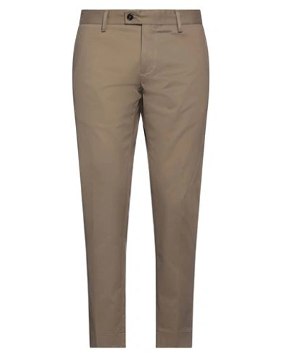 Messagerie Man Pants Khaki Size 36 Cotton, Elastane In Beige