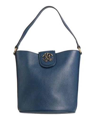 Roberto Cavalli Woman Handbag Slate Blue Size - Soft Leather In Blue
