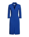 Simona Corsellini Woman Midi Dress Bright Blue Size 6 Polyester, Viscose, Cotton, Elastane