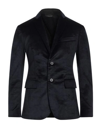 Messagerie Man Suit Jacket Midnight Blue Size 44 Cotton