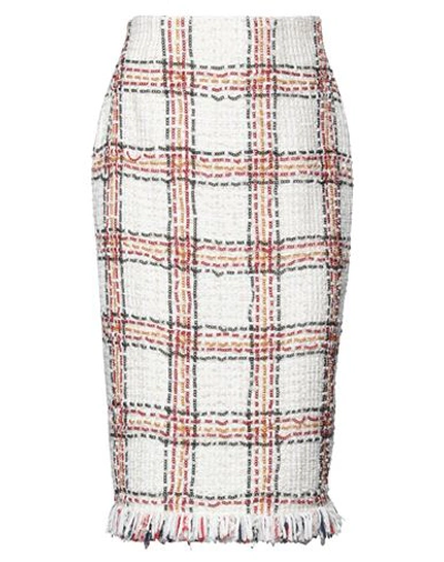 Elisabetta Franchi Woman Midi Skirt White Size 6 Polyamide, Viscose