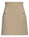 Dolce & Gabbana Woman Mini Skirt Khaki Size 6 Virgin Wool, Polyamide In Beige