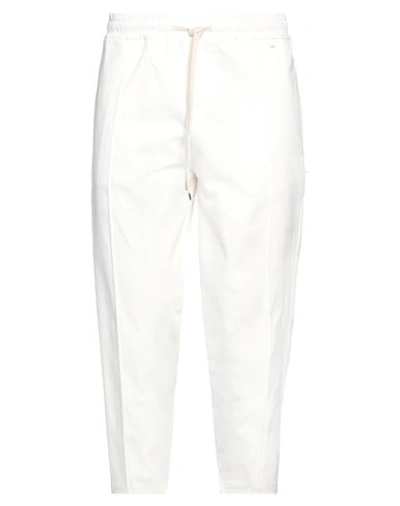 Why Not Brand Man Cropped Pants Cream Size Xxl Cotton, Elastane In White