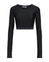 Versace Jeans Couture Woman T-shirt Black Size 2 Polyacrylic, Elastane