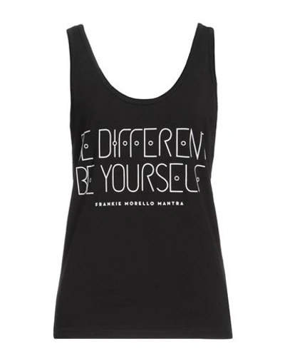 Frankie Morello Woman Tank Top Black Size L Cotton In Black