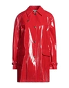 SEALUP SEALUP WOMAN OVERCOAT RED SIZE 6 COTTON, POLYURETHANE, VISCOSE