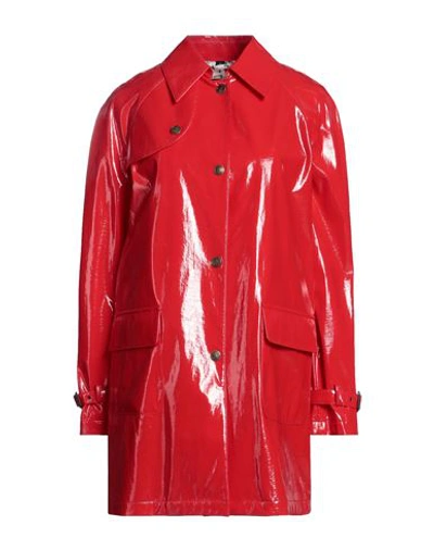 Sealup Woman Overcoat & Trench Coat Red Size 6 Cotton, Polyurethane, Viscose