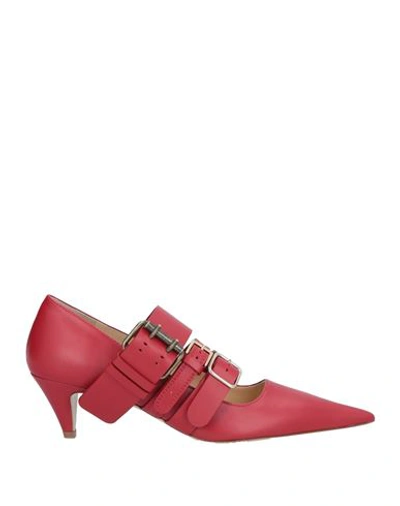 Rochas Woman Pumps Brick Red Size 10 Calfskin