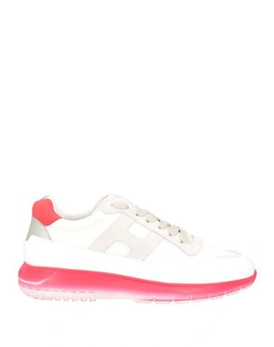 Hogan Woman Sneakers Light Grey Size 6.5 Leather, Textile Fibers