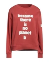 Ecoalf Woman Sweatshirt Brick Red Size Xl Organic Cotton, Recycled Cotton