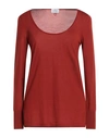 Ferragamo Woman Sweater Brick Red Size L Virgin Wool