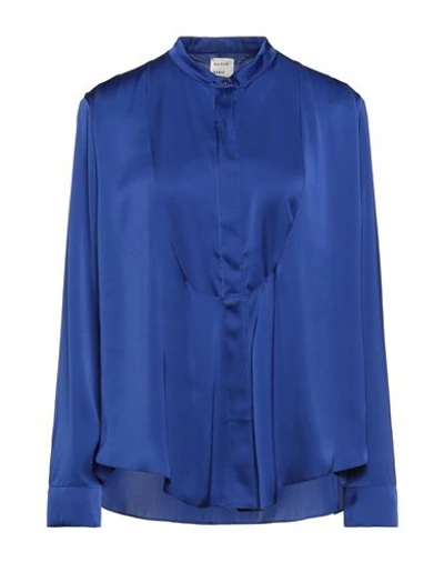 Maison Rabih Kayrouz Woman Shirt Bright Blue Size 8 Polyester