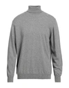 Herman & Sons Man Turtleneck Light Grey Size 3xl Wool, Cashmere In Grey