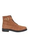 Tod's Woman Ankle Boots Brown Size 5.5 Leather In Brown