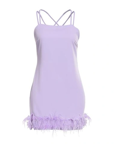 Vicolo Woman Mini Dress Lilac Size M Polyester, Elastane In Purple