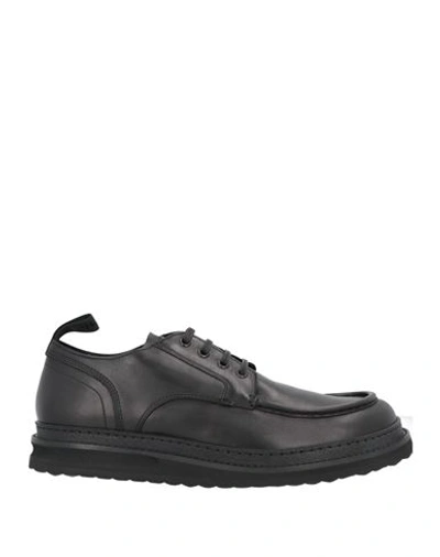 Baldinini Man Lace-up Shoes Black Size 13 Soft Leather