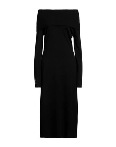 Blugirl Blumarine Woman Midi Dress Black Size M Wool, Polyamide, Viscose, Cashmere