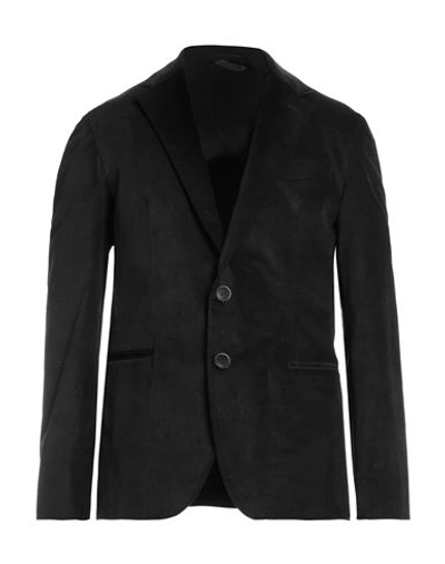Messagerie Man Blazer Black Size 42 Cotton, Elastane In Black