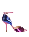 Rochas Woman Sandals Magenta Size 11 Textile Fibers In Magenta