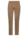 Jeckerson Man Pants Camel Size 31 Cotton, Elastane In Beige