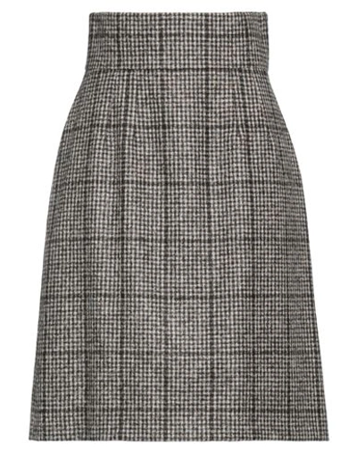 Dolce & Gabbana Woman Mini Skirt Dark Brown Size 6 Alpaca Wool, Wool, Polyamide